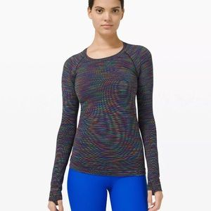 NWT 14 Lululemon Swiftly Long Sleeve Love Rainbow